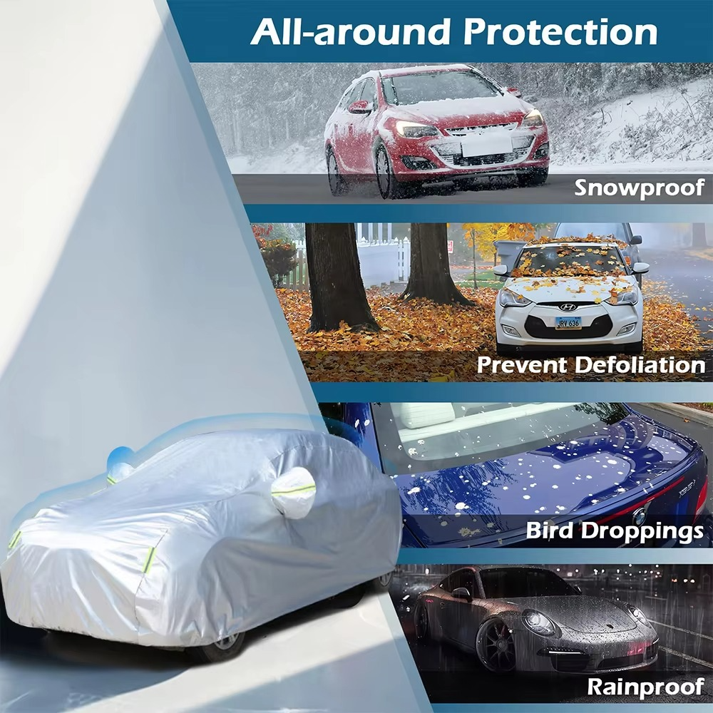 190T Car Cover Protection Sunscreen Heat Insulation Dust Resistant Scratch For Tesla Model 3 2017-2024 Car Exterior Accessories
