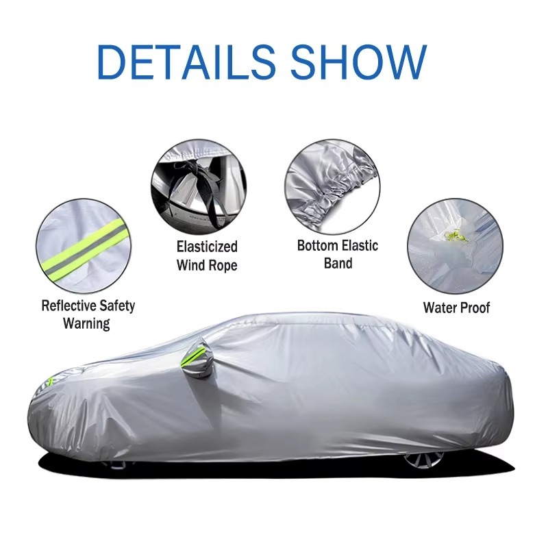 190T Car Cover Protection Sunscreen Heat Insulation Dust Resistant Scratch For Tesla Model 3 2017-2024 Car Exterior Accessories