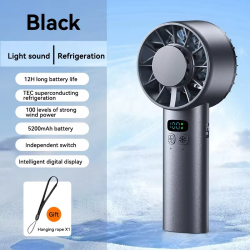 5200mah Ice Compress Fan High-speed Cooling Handheld USB Rechargeable Portable LED Digital Display For Travel Outdoor