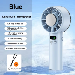 5200mah Ice Compress Fan High-speed Cooling Handheld USB Rechargeable Portable LED Digital Display For Travel Outdoor