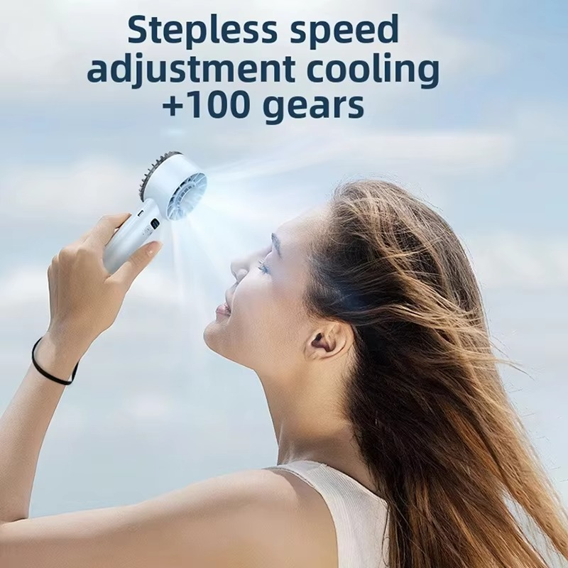 5200mah Ice Compress Fan High-speed Cooling Handheld USB Rechargeable Portable LED Digital Display For Travel Outdoor