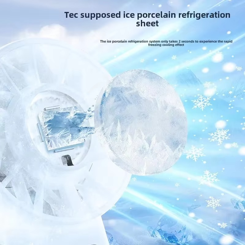5200mah Ice Compress Fan High-speed Cooling Handheld USB Rechargeable Portable LED Digital Display For Travel Outdoor