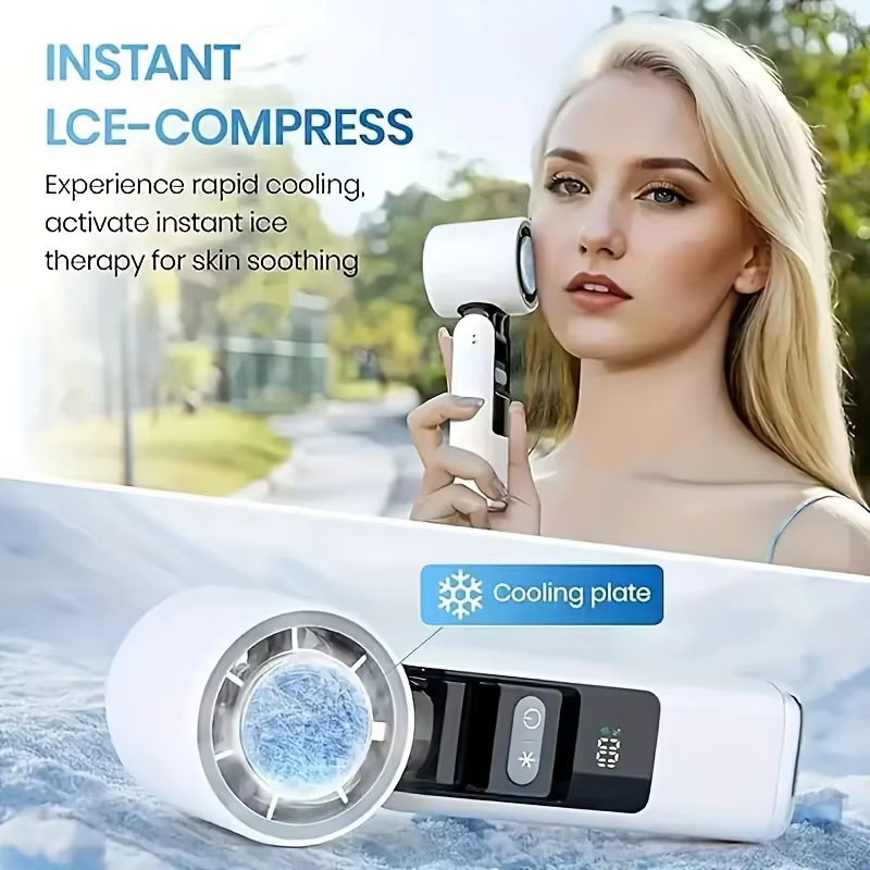 Travel Cooling Fan Outdoor Cooling Fan Digital Display Compact Design Lightweight Fan Travel Fan USB Powered with Lighting