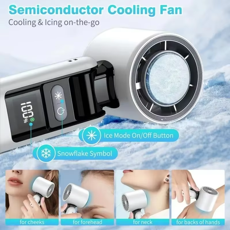 Travel Cooling Fan Outdoor Cooling Fan Digital Display Compact Design Lightweight Fan Travel Fan USB Powered with Lighting