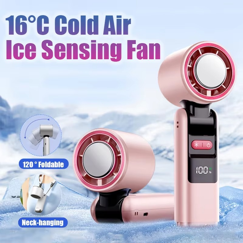 Travel Cooling Fan Outdoor Cooling Fan Digital Display Compact Design Lightweight Fan Travel Fan USB Powered with Lighting