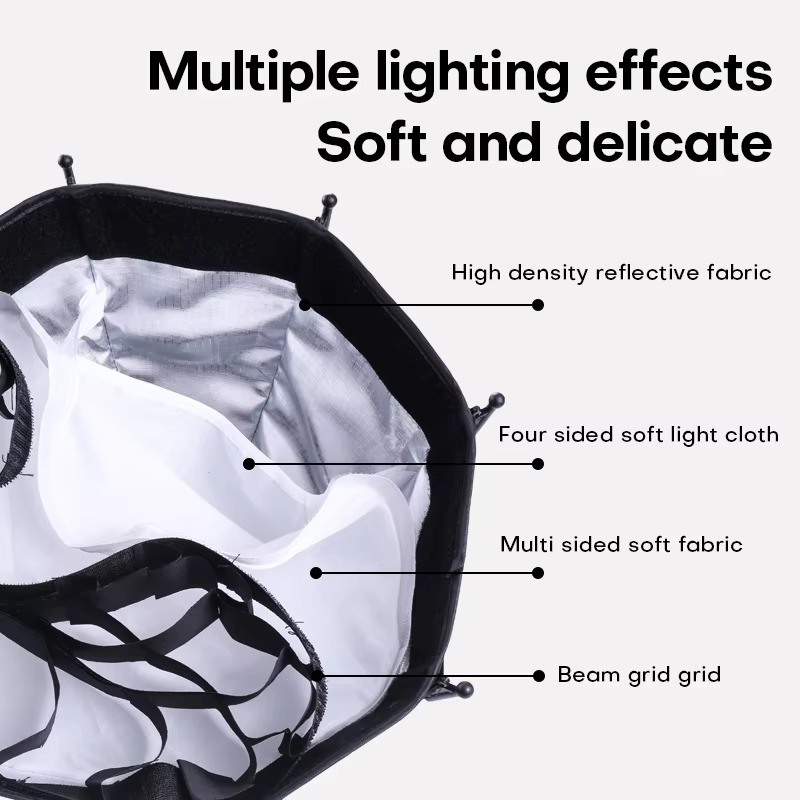 MiNi Speedlite Portable 30cm Foldable Octagonal Softbox Quick Pack Light Box with Mini Mount for COB Video Light