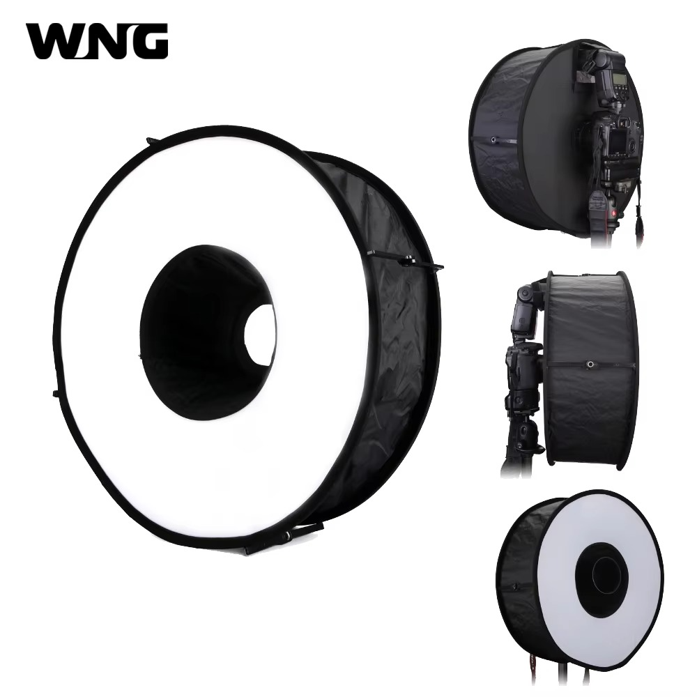 45cm 18" Easy-folded Ring Softbox Speedlight Flash Diffuser Reflector for Canon Nikon Portrait Photography
