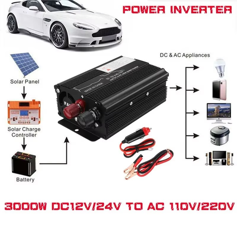 Car Inverter 12V 220V 3000W Voltage Converter USB Voltage Transformer DC 12V To AC 220V Solar Power Inverter for Car