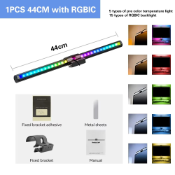 LED Monitor Light Bar Monitor Desk Lamp with RGB Backlight Music Rhythm Ambiance Table Lamp PC Screen Light for Home Office/Game