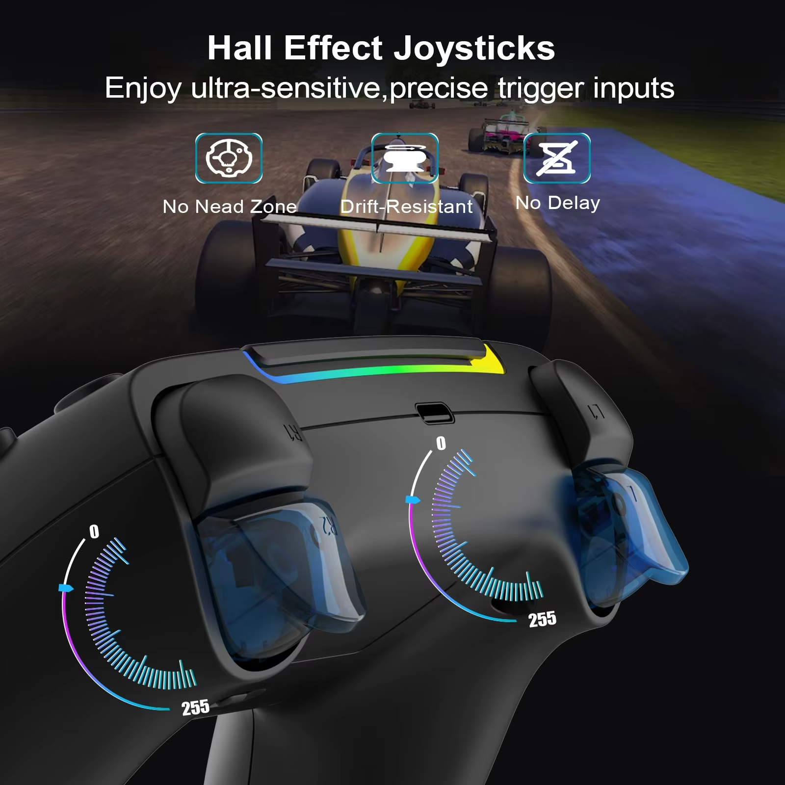 Wireless gamepad for PS5/PS4 with vibrating somatosensory function with back button
