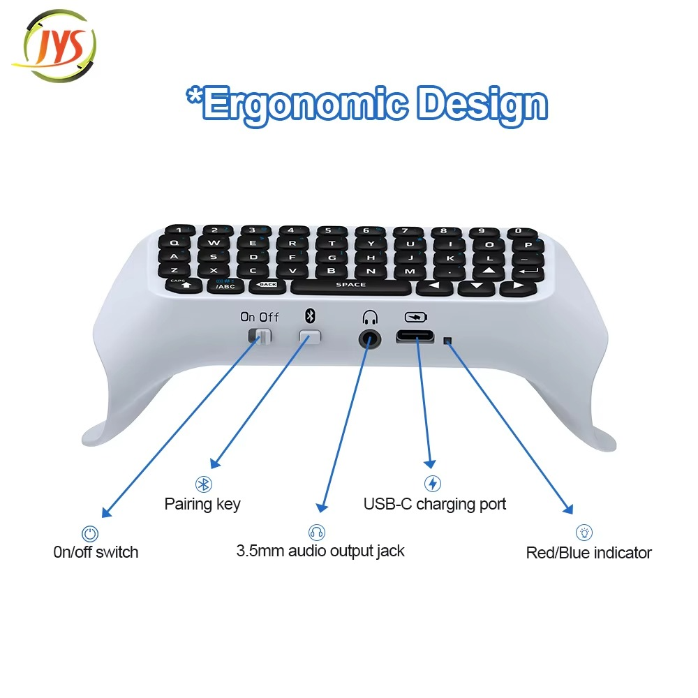 PS5 Wireless gamepad keyboard P5 External keyboard with headphone jack Chat voice Bluetooth keyboard