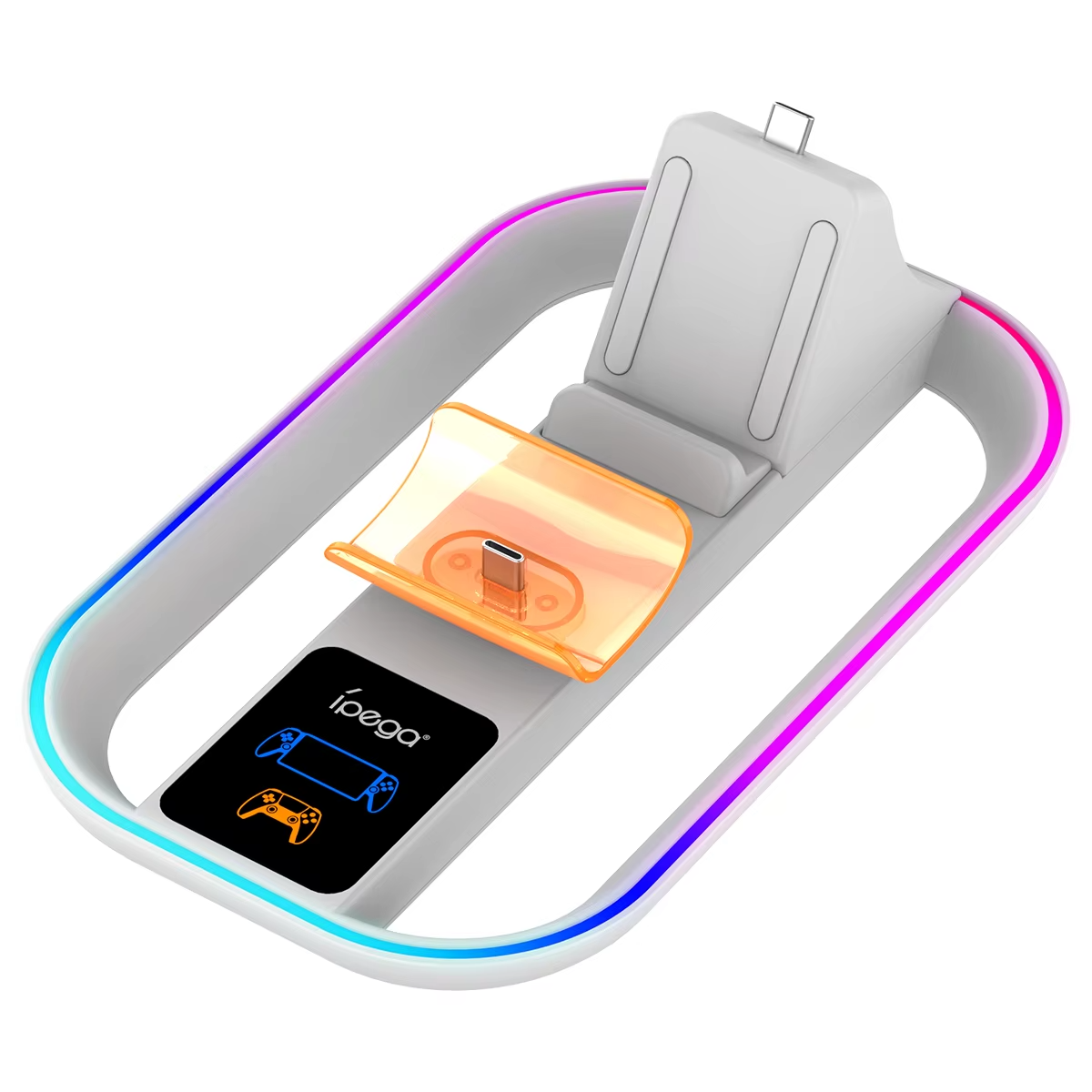 IPEGA PS5 Portal Charging Station for Playstation Portal Remote Player and PS5 Controller with Charging Cable and RGB Light