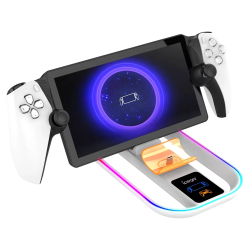 IPEGA PS5 Portal Charging Station for Playstation Portal Remote Player and PS5 Controller with Charging Cable and RGB Light