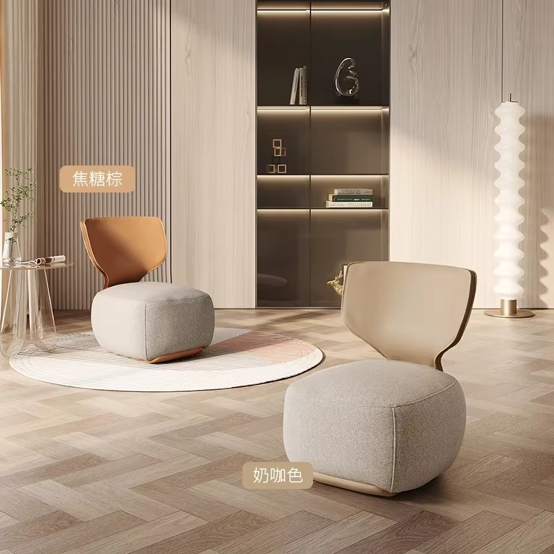 Single Sofa Chair Cream Wind Lazy Sofa Backrest Small Chair Living Room Balcony Leisure Chair Luxury Modern Sofa Furniture