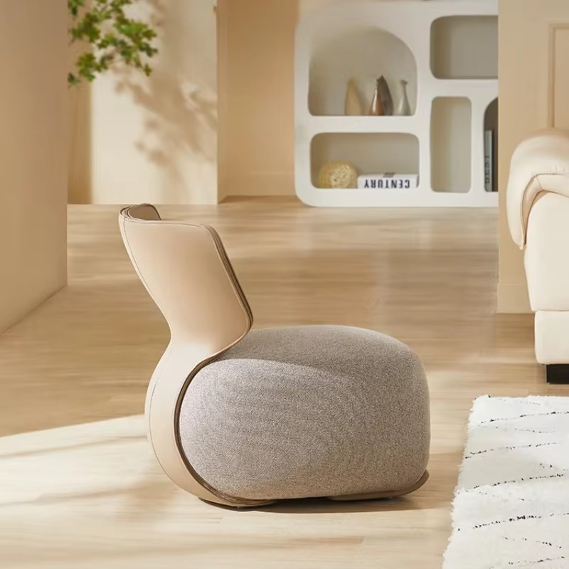 Single Sofa Chair Cream Wind Lazy Sofa Backrest Small Chair Living Room Balcony Leisure Chair Luxury Modern Sofa Furniture