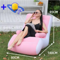 Living Room New Inflatable Lazy Sofa Fashionable Comfortable Lunch Rest Lazy Lounge Chair Indoor Foldable Bed Leisure Air Bench
