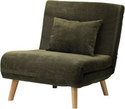 Lounge Chair Sofa, Single Seat Sofa Chair with Thick Padding & Wood Leg, Multi-Functional Furniture Sofa Chair Flat Bed for L