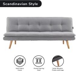 Seater Sofa Bed Lounge Couch Furniture Home Linen Fabric Light Grey sofa dobrável sofa inchable koltuk takım