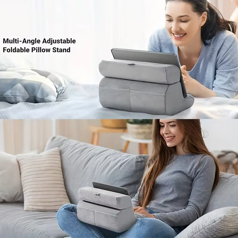 1 iPad stand, tablet stand, phone stand, adjustable tablet reading pad for bed and sofa, home and office accessories