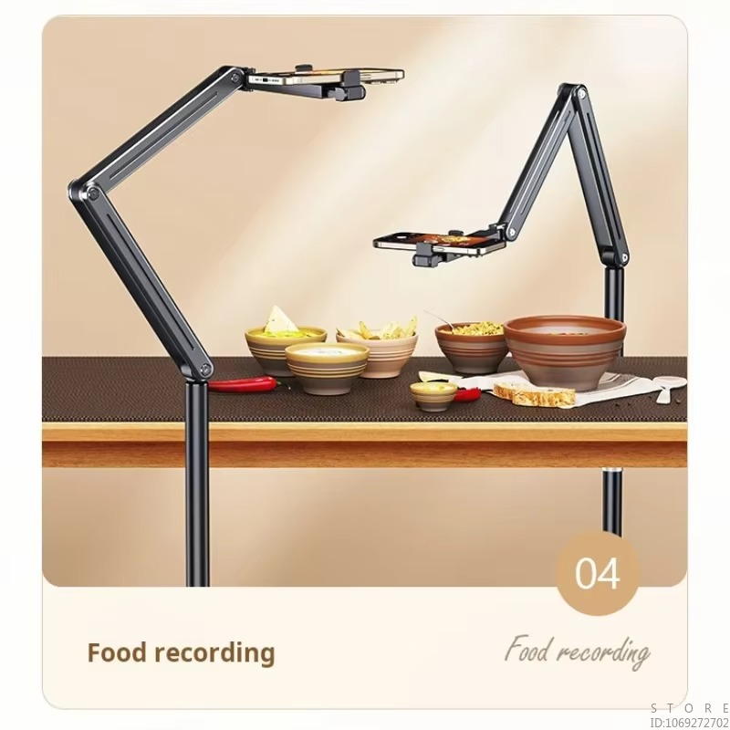 Long Floor Stand for IPad Tablet Phones 360 Rotate Sturdy Aluminum Alloy Mobile Phone Holders for 4~11.9 Inch Tablets and Phones