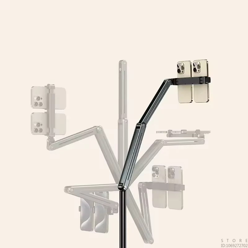 Long Floor Stand for IPad Tablet Phones 360 Rotate Sturdy Aluminum Alloy Mobile Phone Holders for 4~11.9 Inch Tablets and Phones