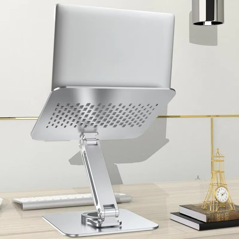 360 Degree Rotatable Aluminum Alloy Laptop Stand Foldable Computer Stand Laptop Riser Holder Cooling Base For 10 -17 In Laptops