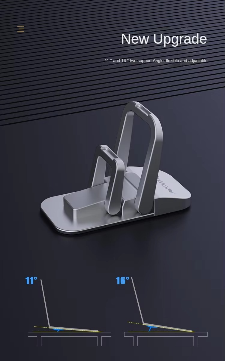 NILLKIN Bolster Stand Pro 11°/16° Adjustable For Laptop/Phone, Zinc Alloy Ergonomic Holder, Neck Pain Relief, Anti-Slip Foldable