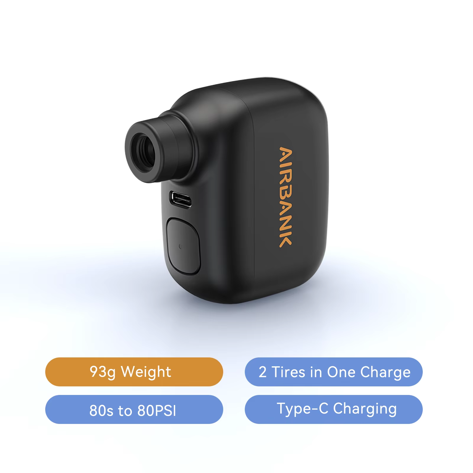 AIRBANK Pocket SE Mini Portable Electric Pump For Bicycle Cordless Tire Presta Schrader Valve Bike Accessories Fast Charging
