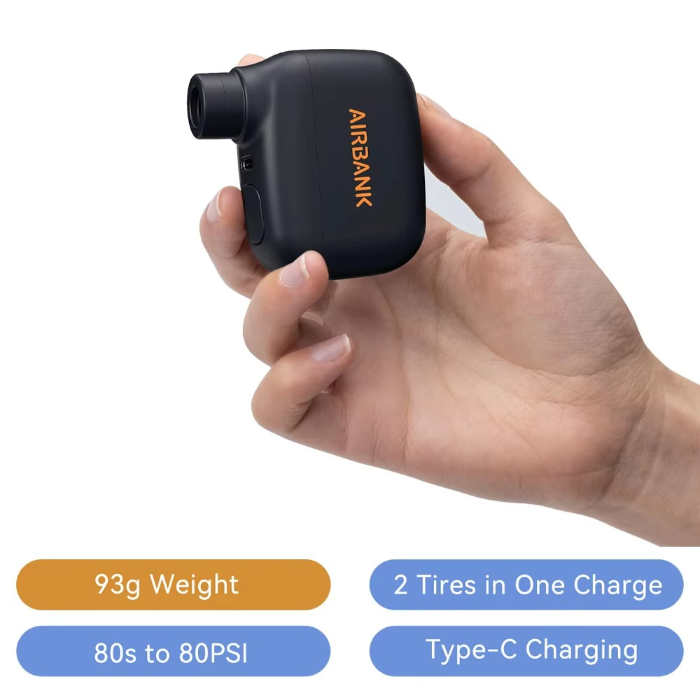 AIRBANK Pocket SE Mini Portable Electric Pump For Bicycle Cordless Tire Presta Schrader Valve Bike Accessories Fast Charging