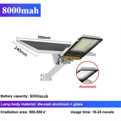 Aluminum 8000mah High Power Solar Light Outdoor Solar Street Light Waterproof Street Light For Garage Garden Terrace wall lamp1