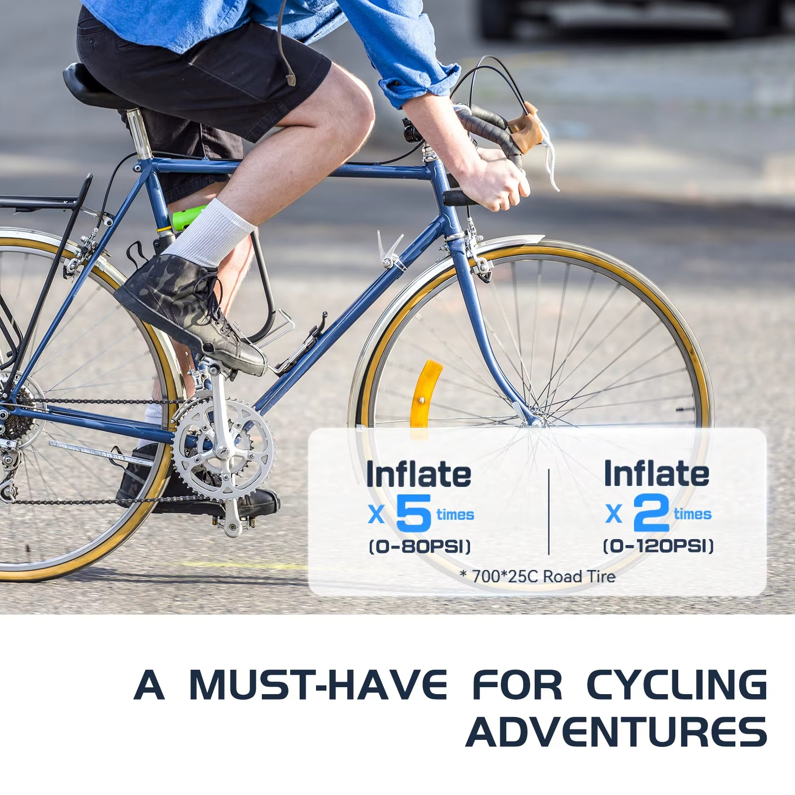 TB2 Tire Inflator Mini Bicycle Pump High Pressure 120PSI 450mAh Battery Cycling Bike Accessories Schrader Presta Valve Tiny Pump