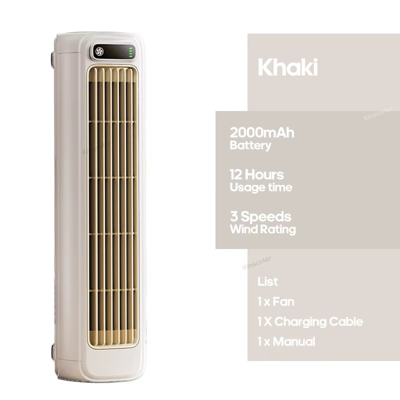 Newest Wall Mounted Air Conditioning Fan Silent Household Rechargeable Tower Fan Vertical Desktop Air Cooler for Bedroom Living