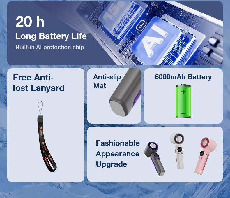 2025 New FS930 Portable Handheld Turbo Fan Powerful Cooling Breeze Up to 23h Runtime household small air cooler office home fan