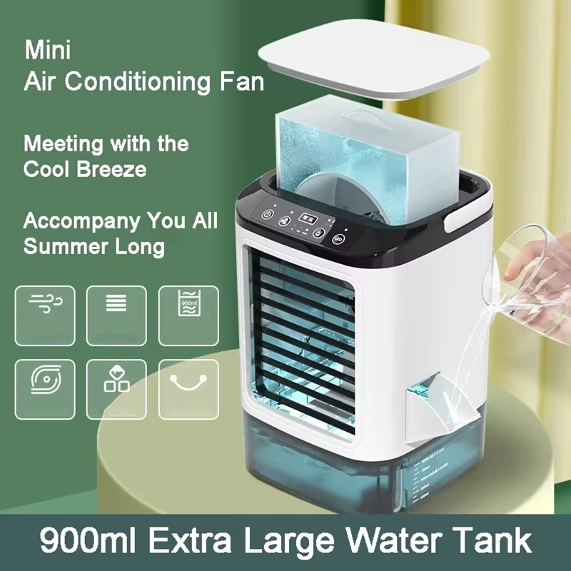 Desktop spray fan mini home office humidification refrigeration air conditioning fan silent portable usb dormitory air cooler
