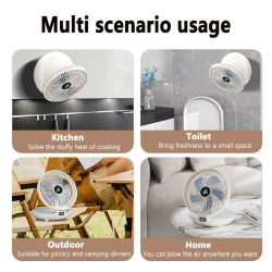Wall Foldable Fan Kitchen USB Rechargeable Silent Fans Camping Home Table Office Desktop Air Cooling Mini Portable Electric Fan