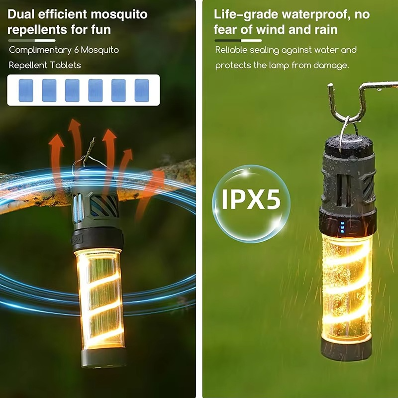 LED Portable Camping Lanterns Mosquito Repellent Torch Outdoor Waterproof Hook Tent Camping Mosquito Killer Lights With Tripod