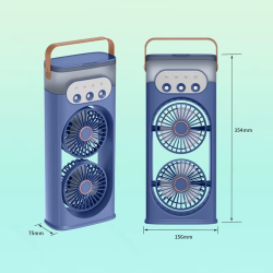 2025 New Double-head Spray Fan Office Home Desktop Humidification Refrigeration Fan Portable Cooler Mobile Air Conditione