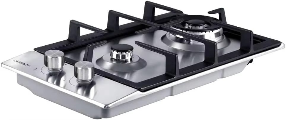 Gas Cooktop, 30cm 2 Burner Portable Stove Electric Cooktops Wok Burners Cooker Super Powerful Stoves Home Kitchen Appliances, St