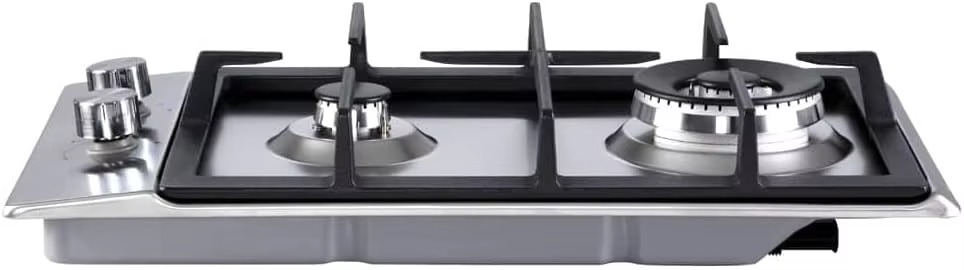 Gas Cooktop, 30cm 2 Burner Portable Stove Electric Cooktops Wok Burners Cooker Super Powerful Stoves Home Kitchen Appliances, St