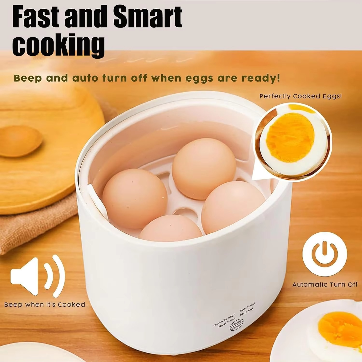 Smart Egg Cooker, 400w Mini Multifunction Household Egg Steamer, Constant Temperature 67℃, 4-Mode Egg Boiler, 4 Egg Capacity, fo