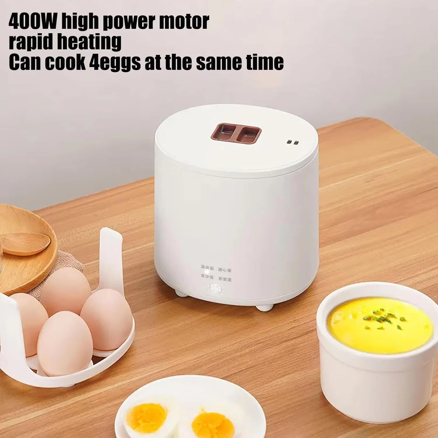 Smart Egg Cooker, 400w Mini Multifunction Household Egg Steamer, Constant Temperature 67℃, 4-Mode Egg Boiler, 4 Egg Capacity, fo