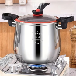 Durable 304 Stainless Steel Micro-Pressure Cooker 8 L Large Capacity Soup Pot Non-Stick Anti-scalding Stockpot Soup