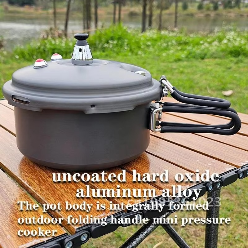 Portable 80kpa Outdoor Pressure Cooker Hiking Mountaineering Plateau Folding Pressure 1.8L Mini Cooker Cookware Camping