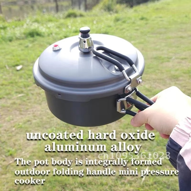Portable 80kpa Outdoor Pressure Cooker Hiking Mountaineering Plateau Folding Pressure 1.8L Mini Cooker Cookware Camping