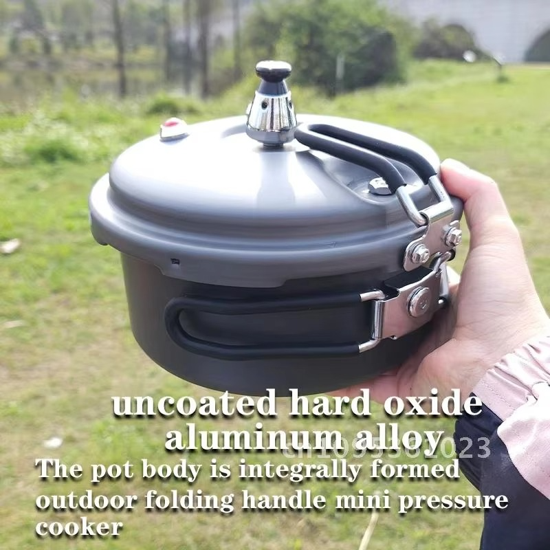 Portable 80kpa Outdoor Pressure Cooker Hiking Mountaineering Plateau Folding Pressure 1.8L Mini Cooker Cookware Camping