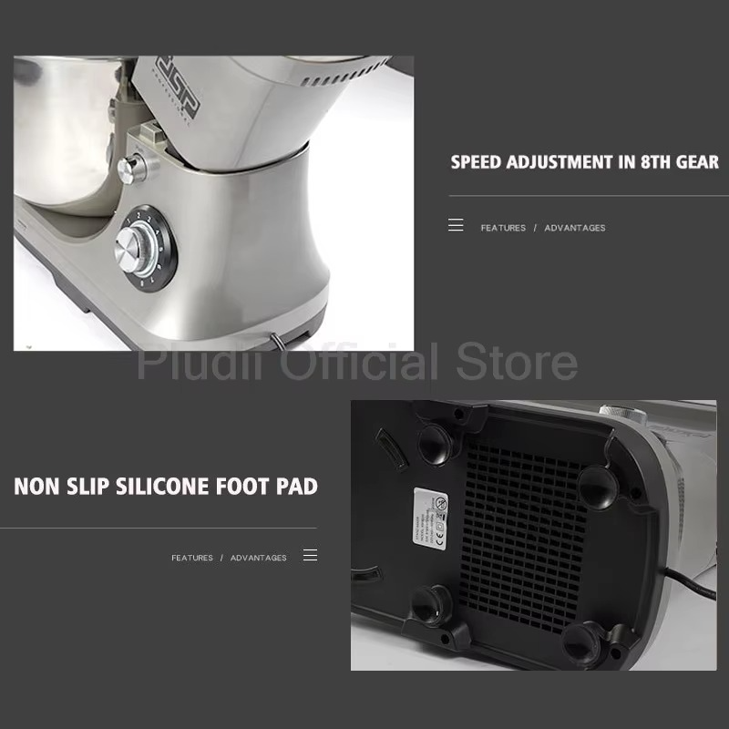 10L Stand Mixer 8 Speed Settings Stainless Steel Electric Kitchen Blender 2000W Powerful Mixer Home Appliance for Baking Dough
