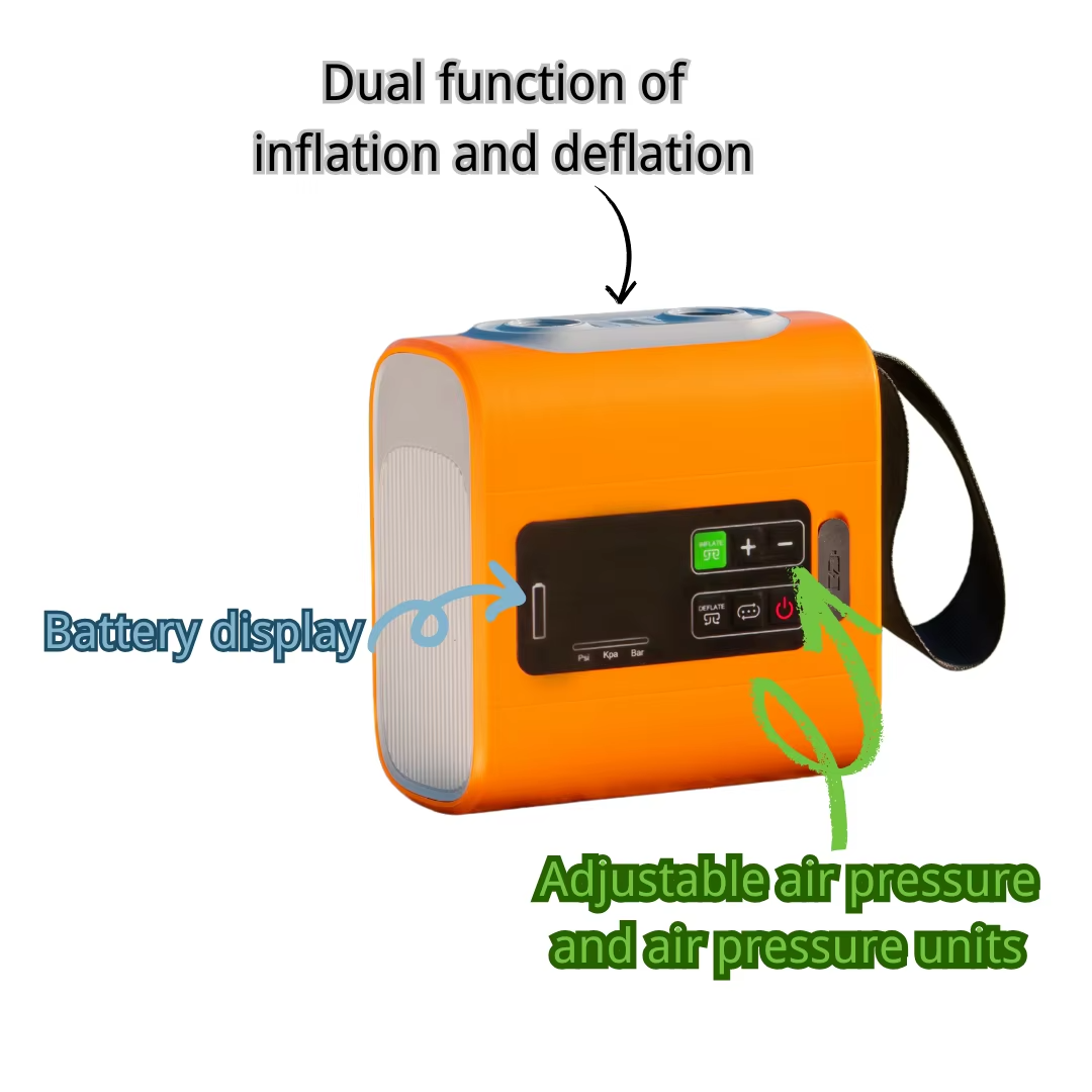 WESTTUNE Outdoor Wireless Air Pump Portable Electric MINI Inflatable Pumps with Inflatable Deflate for Beds Mats Swimming Ring
