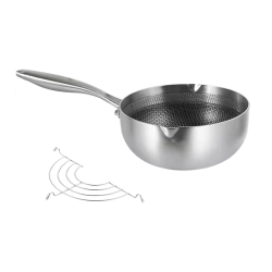 Japanese Tempura Fryer Pan with Oil Draining Rack Milk Pot Saucer Deep Fryer Pot for Stew Sauce Chicken Fries Dried FisH
