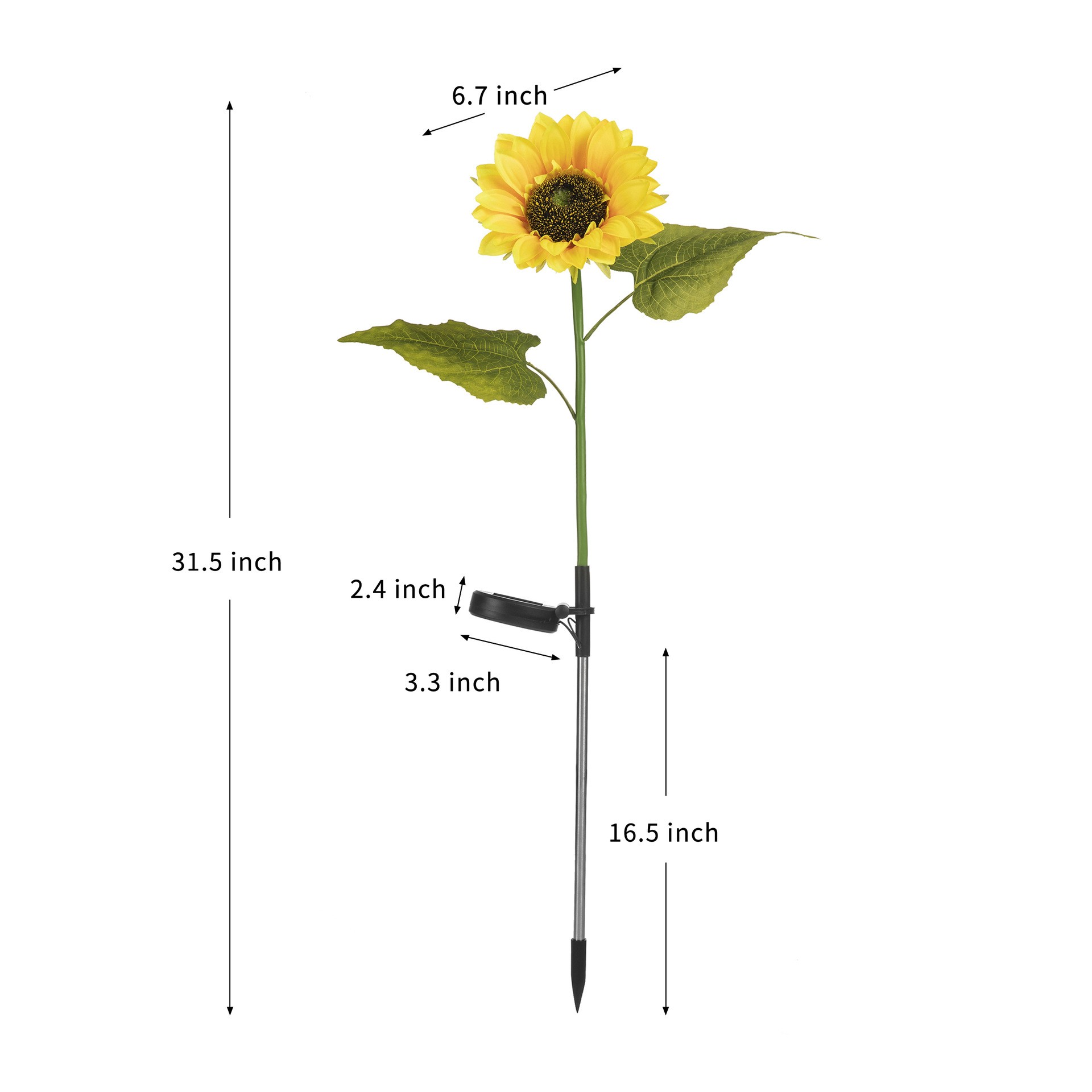 LED Solar Sunflower Garden Lamp – 3 Head Decorative Outdoor Light