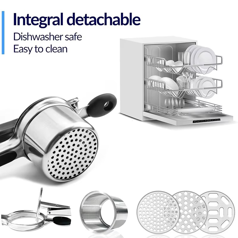 1pc Stainless Steel Potato Ricer, Manual Masher For Potatoes, Fruits, Vegetables, Yams, Squash, Baby Food And More